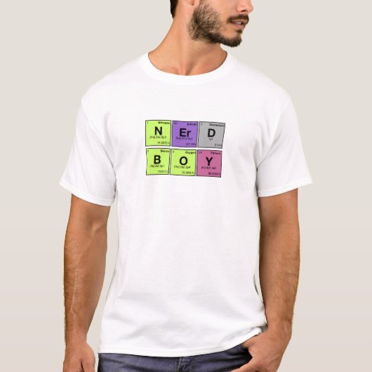 NERD BOY. Periodieke elementen T-shirt (Voorkant)