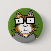 Nerd Cat Ronde Button 5,7 Cm (Voorkant)