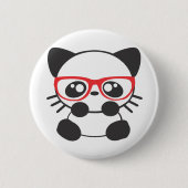Nerd Cat Ronde Button 5,7 Cm (Voorkant)