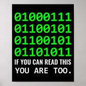 Nerd Computer Binaire Code Software Ontwikkelaar Poster (Voorkant)