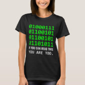 Nerd Computer Binaire Code Software Ontwikkelaar T-shirt (Voorkant)