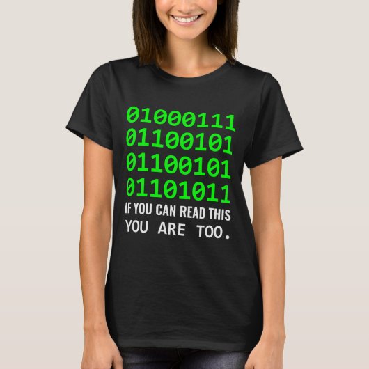 Nerd Computer Binaire Code Software Ontwikkelaar T-shirt (Voorkant)