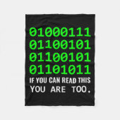 Nerd Computer Binaire Code Softwareontwikkelaar Fleece Deken (Voorkant)