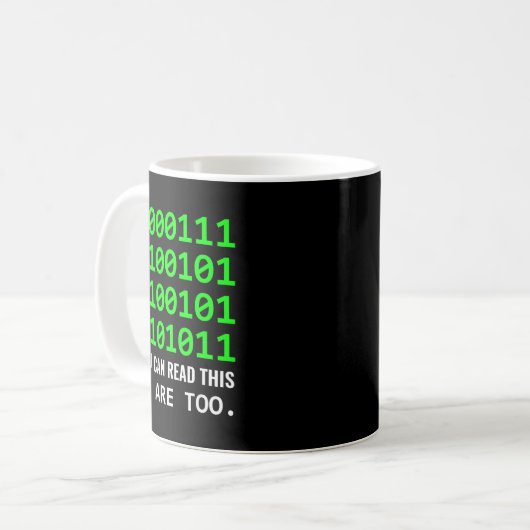 Nerd Computer Binaire Code Softwareontwikkelaar Koffiemok (Voorkant links)