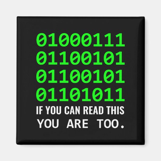 Nerd Computer Binaire Code Softwareontwikkelaar  Magneet (Voorkant)