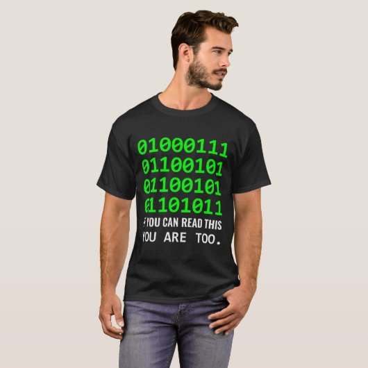 Nerd Computer Binaire Code Softwareontwikkelaar T-shirt (Voorkant volledig)