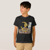 Nerd Dinosaur Comics Boek Superheld Actiefiguren T-shirt (Voorkant volledig)