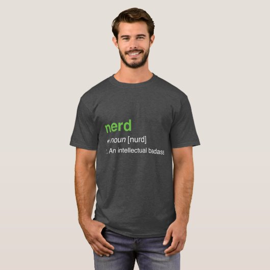 nerd - een intellectuele badge t-shirt (Voorkant volledig)