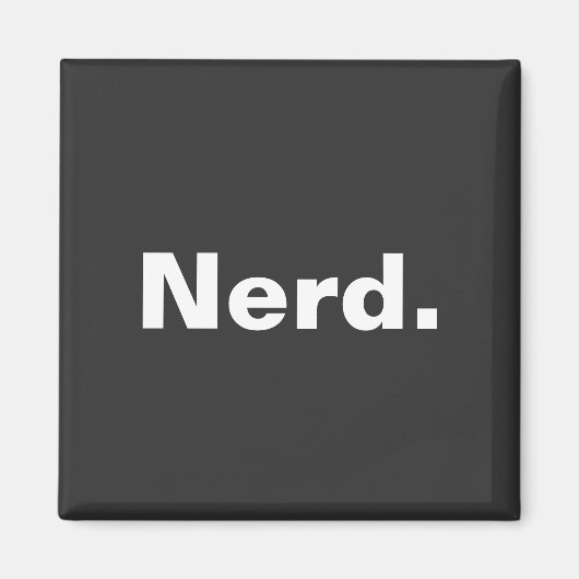 Nerd één woord witte tekst minimalisme grappig ont magneet (Voorkant)