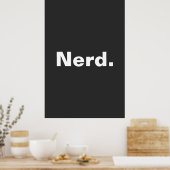 Nerd één woord witte tekst minimalisme grappig ont poster (Keuken)