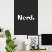 Nerd één woord witte tekst minimalisme grappig ont poster (Thuiskantoor)