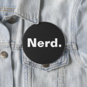 Nerd één woord witte tekst minimalisme grappig ont ronde button 4,0 cm (In situ)