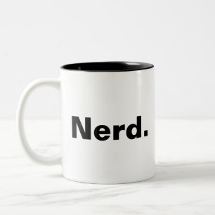 Nerd één woord witte tekst minimalisme grappig ont tweekleurige koffiemok