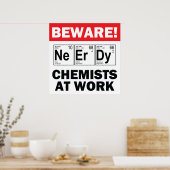 nerd-elementen-chemicus op het werkbord poster (Keuken)