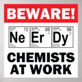 nerd-elementen-chemicus op het werkbord poster (Voorkant)