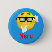 Nerd Emoji Emoticon Cartoon Face Ronde Button 5,7 Cm (Voorkant)