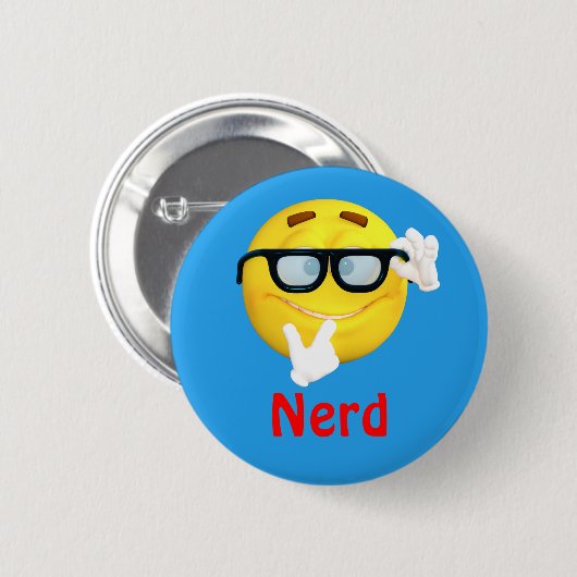 Nerd Emoji Emoticon Cartoon Face Ronde Button 5,7 Cm (Voorkant /achterkant)