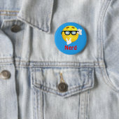 Nerd Emoji Emoticon Cartoon Face Ronde Button 5,7 Cm (In situ)