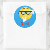 Nerd Emoji Emoticon Cartoon Gezicht Ronde Sticker (Tas)