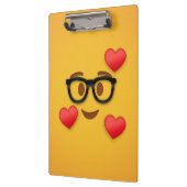 Nerd emoji met hart klembord (Links)