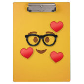 Nerd emoji met hart klembord (Voorkant)