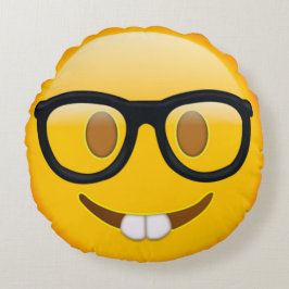 Nerd Emoji Rond Kussen