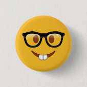 Nerd Emoji Ronde Button 3,2 Cm (Voorkant)