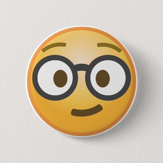 Nerd Emoji Ronde Button 5,7 Cm (Voorkant)