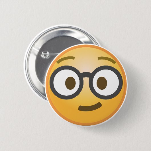 Nerd Emoji Ronde Button 5,7 Cm (Voorkant /achterkant)