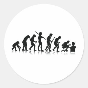Nerd Evolution Ronde Sticker
