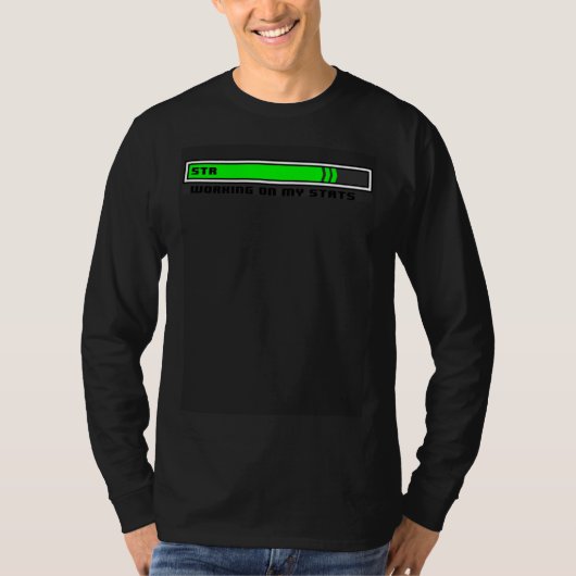 Nerd ex Nihilo STR Krachttraining Gaming RPG T-shirt (Voorkant)