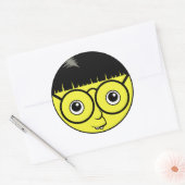 Nerd Face Ronde Sticker (Envelop)