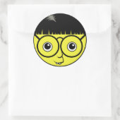 Nerd Face Ronde Sticker (Tas)