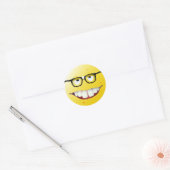 Nerd Face Ronde Sticker (Envelop)