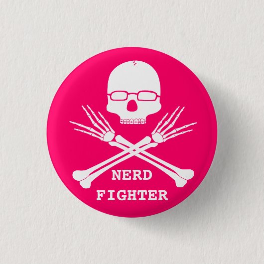 NERD FIGHTER, kleur aanpassen (zie beschrijving) Ronde Button 3,2 Cm (Voorkant)