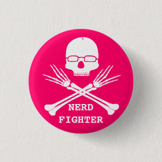 NERD FIGHTER, kleur aanpassen (zie beschrijving) Ronde Button 3,2 Cm