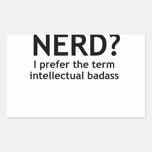 Nerd? Funny, geeky design Rechthoekige Sticker (Voorkant)