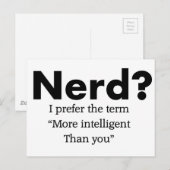 Nerd Funny Quote Briefkaart (Voorkant / Achterkant)