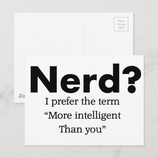 Nerd Funny Quote Briefkaart (Voorkant / Achterkant)