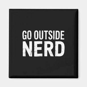 Nerd Ga Naar Buiten Grappig Wandel Kamp Buitenleve Magneet