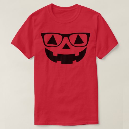 Nerd Geek Jack O Lantern Halloween Pumpkin Face T-shirt (Design voorkant)