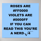 Nerd Geek Poetry Funny Poster Sign (Voorkant)
