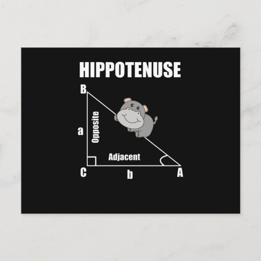 Nerd Geometrie Hippotenuse Hypotenuse Wiskunde Briefkaart (Voorkant)
