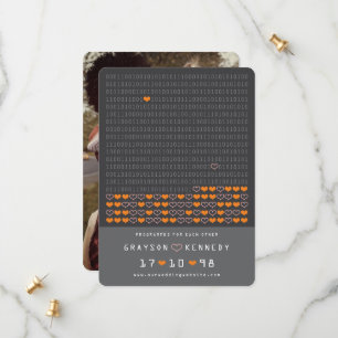 Nerd Geprogrammeerd Voor Liefde Binaire Code Bewaa Save The Date