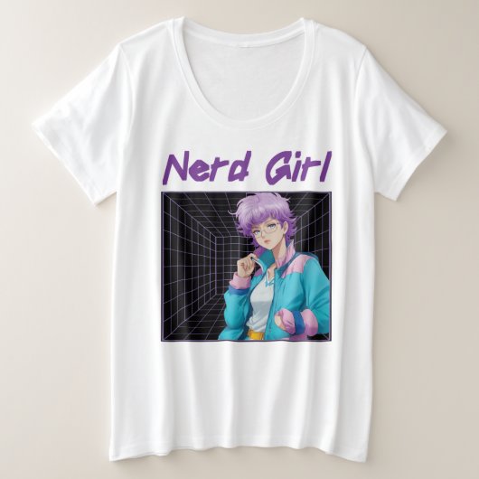 Nerd Girl Grote Maat T-shirt (Design voorkant)