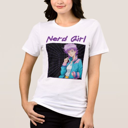Nerd Girl  Tri-Blend Shirt (Voorkant)