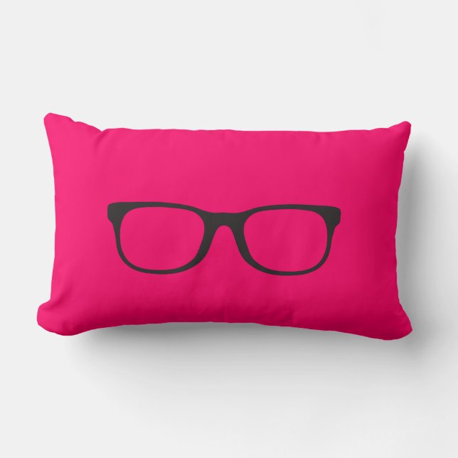 Nerd Glasses Black & White Chevron Pillow Kussen (Voorkant)
