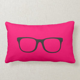 Nerd Glasses Black & White Chevron Pillow Kussen