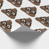 Nerd Glasses Poop Emoji Cadeaupapier (Hoek)