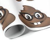 Nerd Glasses Poop Emoji Cadeaupapier (Rol Hoek)